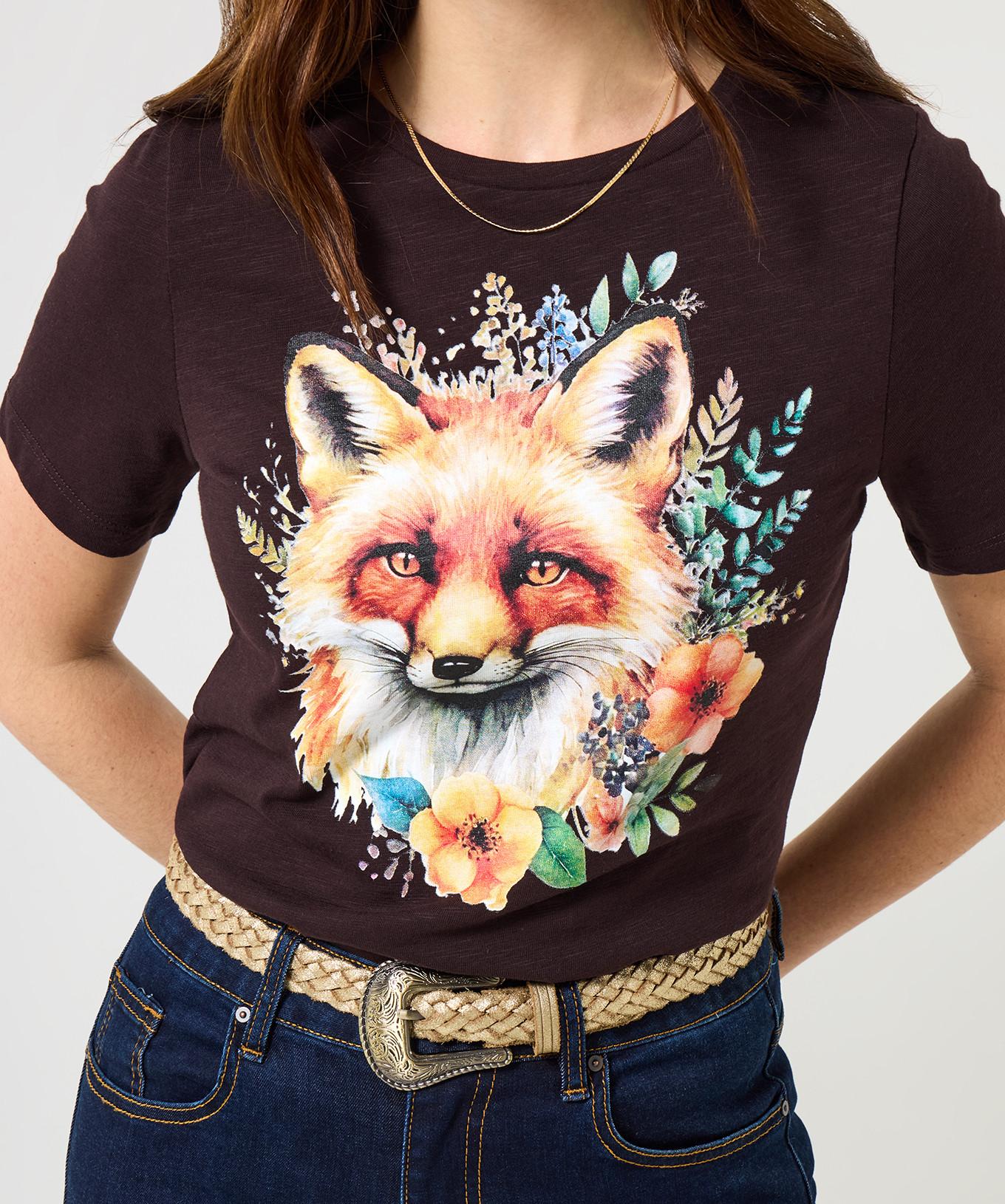 Joe Browns T-Shirt Renard Automne Col Rond Manches Courtes  