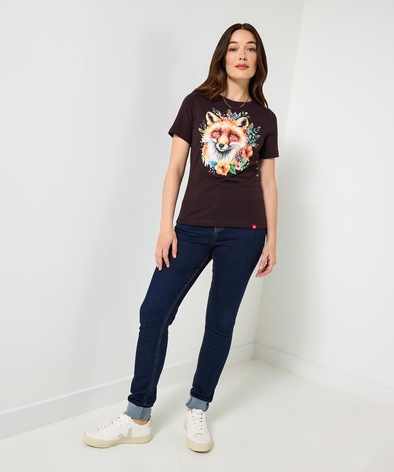 Joe Browns T-Shirt Renard Automne Col Rond Manches Courtes  