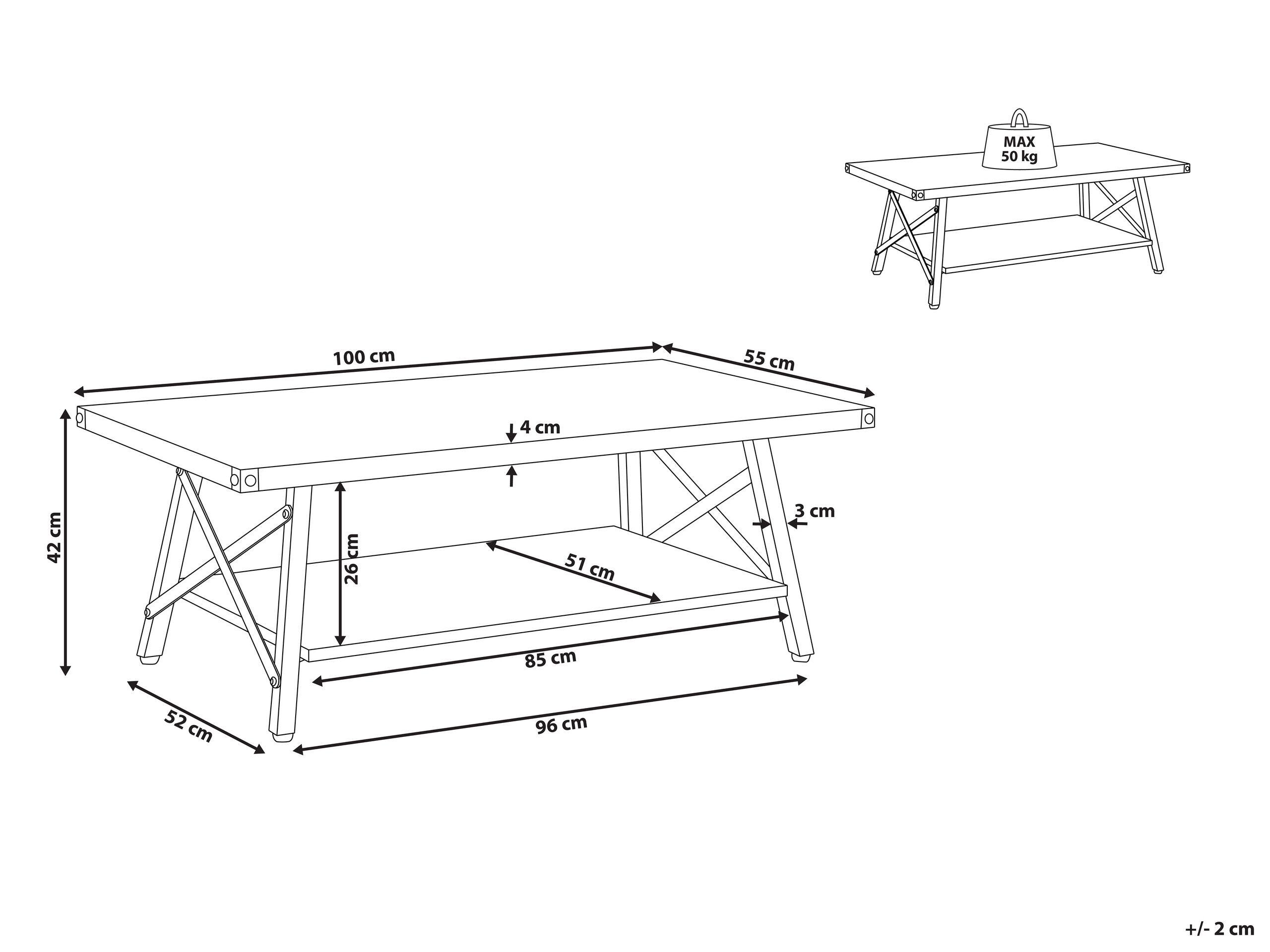 Beliani Table basse en MDF Rustique CARLIN  