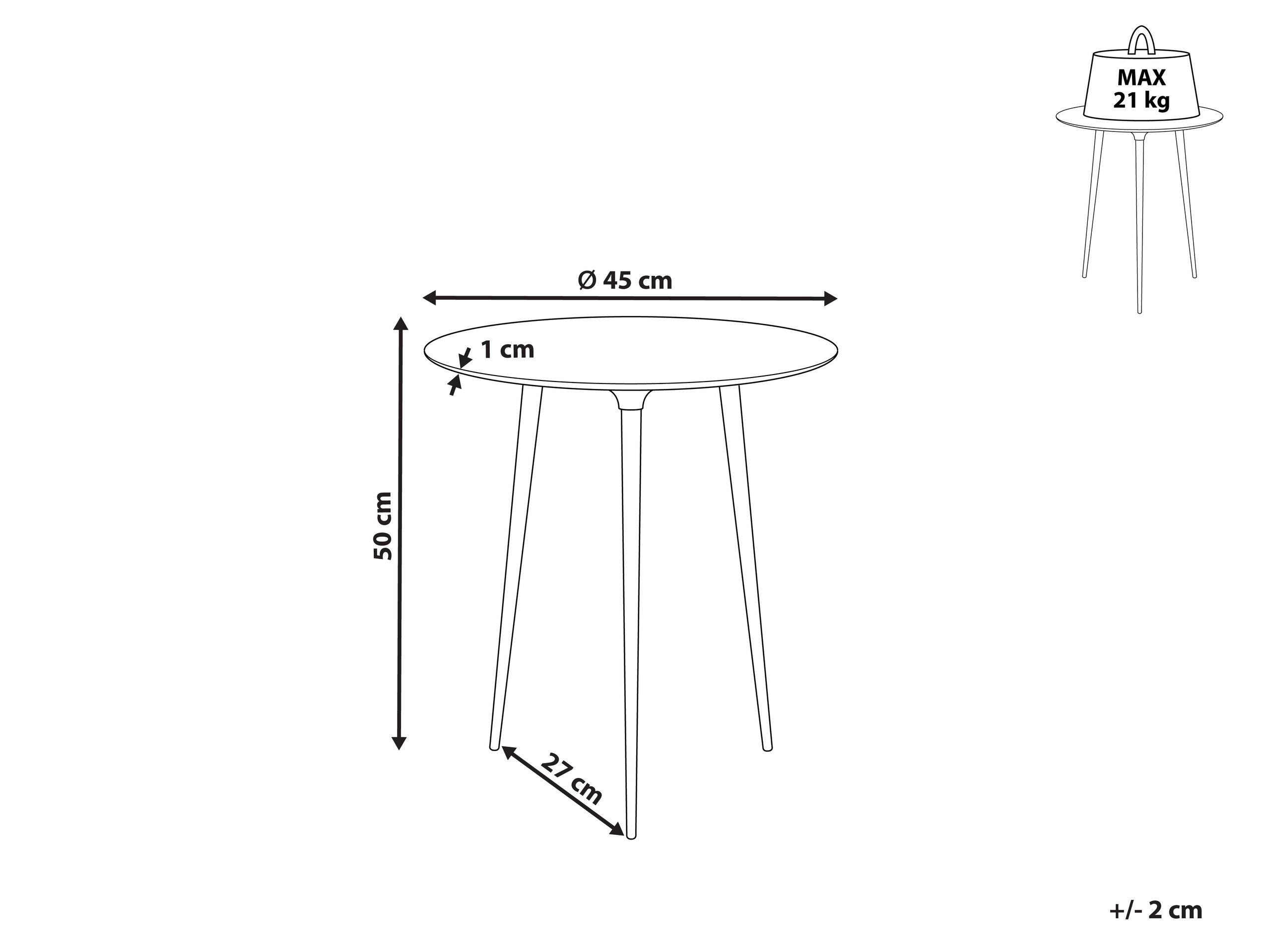 Beliani Table d'appoint en Aluminium Glamour WAIPU  