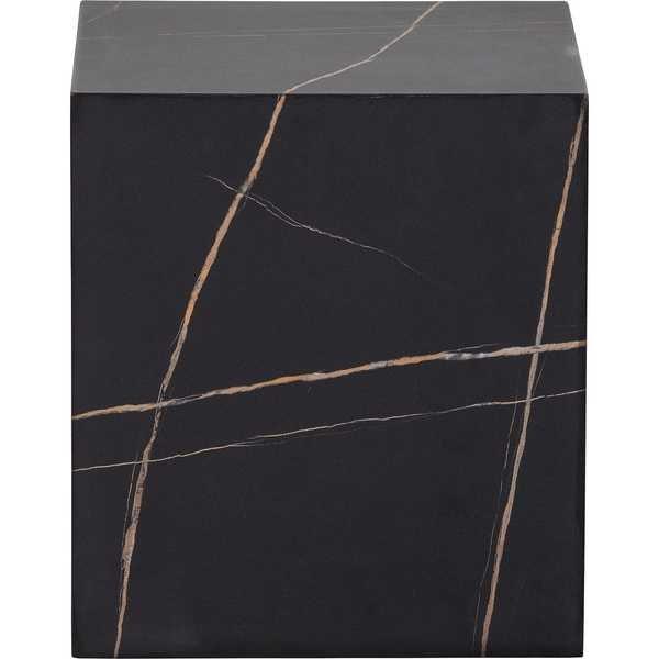 mutoni Table d'appoint Benji aspect marbre noir  