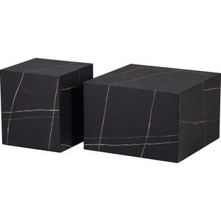 mutoni Table d'appoint Benji aspect marbre noir  