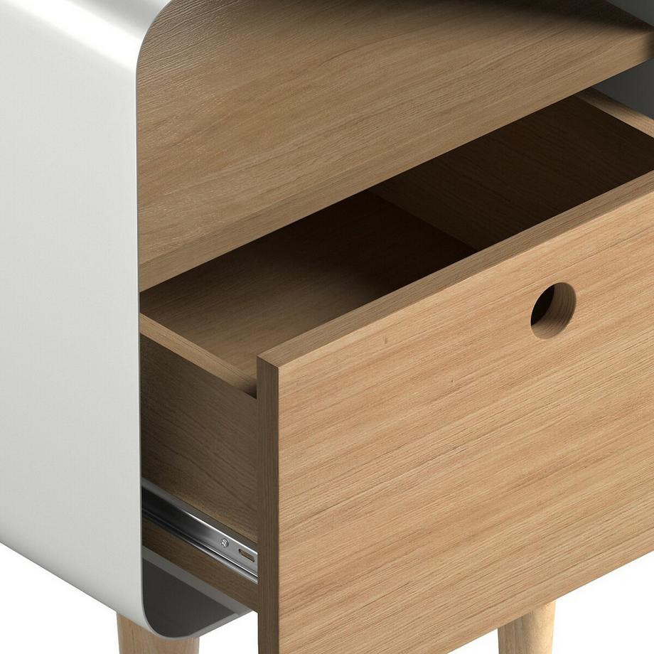 La Redoute Intérieurs Nachttisch mit Eschenfurnier und Stahlmetall  