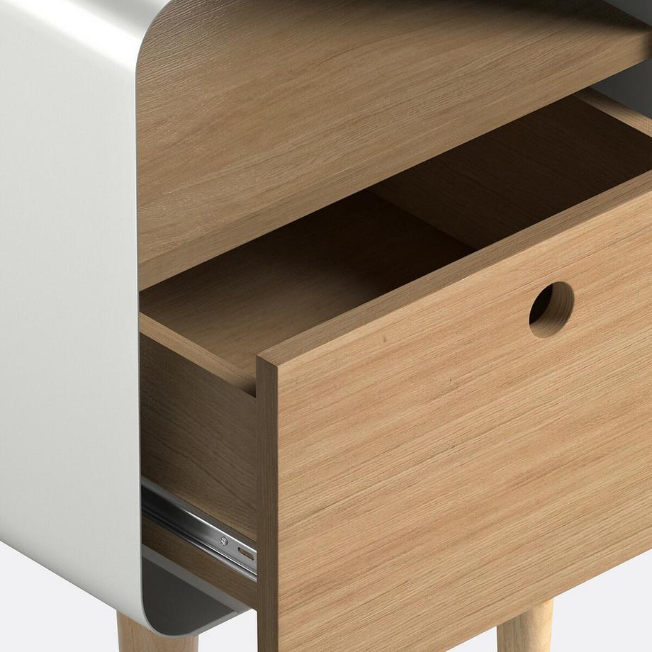 La Redoute Intérieurs Nachttisch mit Eschenfurnier und Stahlmetall  