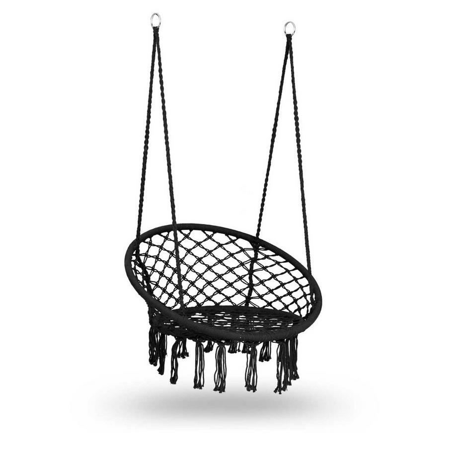 B2X Fauteuil de jardin suspendu Boho noir  