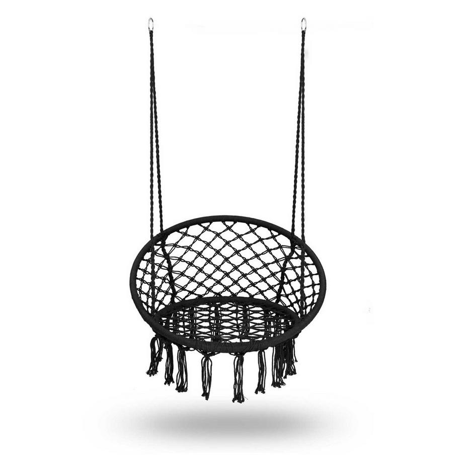 B2X Fauteuil de jardin suspendu Boho noir  