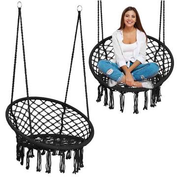 Fauteuil de jardin suspendu Boho noir