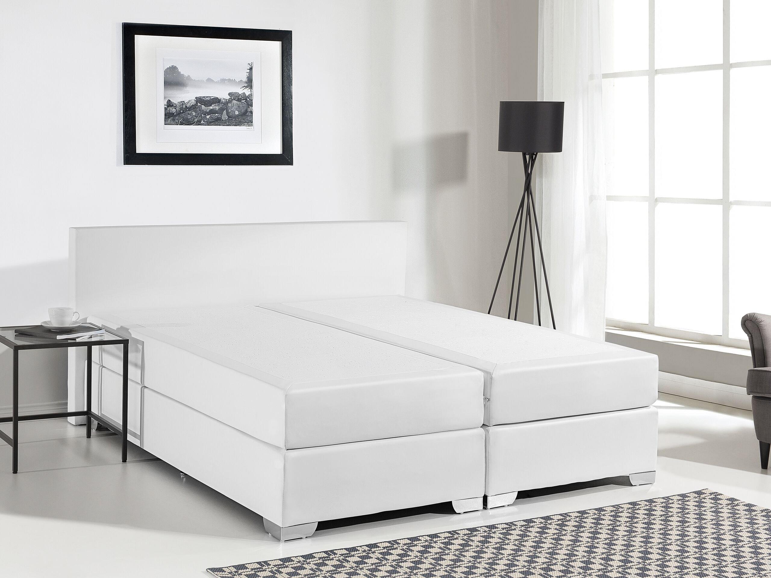 Beliani Letto boxspring en Pelle sintetica Moderno PRESIDENT  