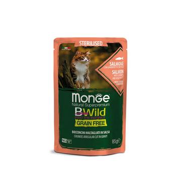 Monge Cat Bwild GF stérilisé Saumon, 85g