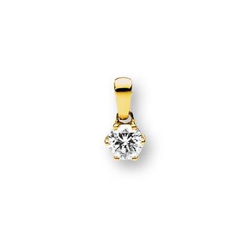 Pendentif serti 6 griffes de diamants 0,40ct. or jaune 750