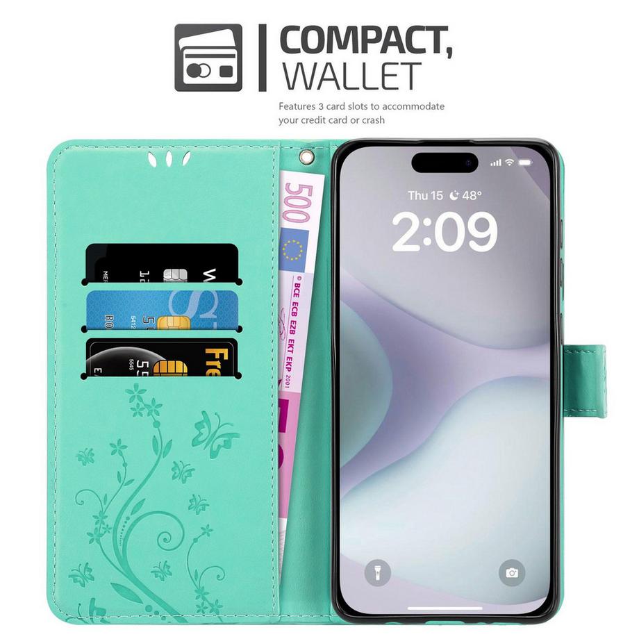 Cadorabo  iPhone 16 PLUS Hülle mit Blumen Muster 