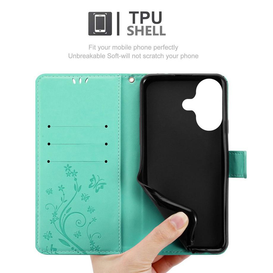 Cadorabo  iPhone 16 PLUS Hülle mit Blumen Muster 