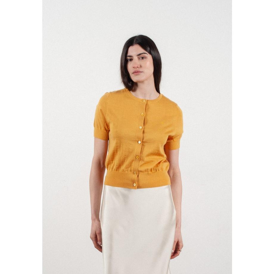 Cardigan a girocollo a maniche corte in cashmere e lana ultrafine - FRIDA 5
