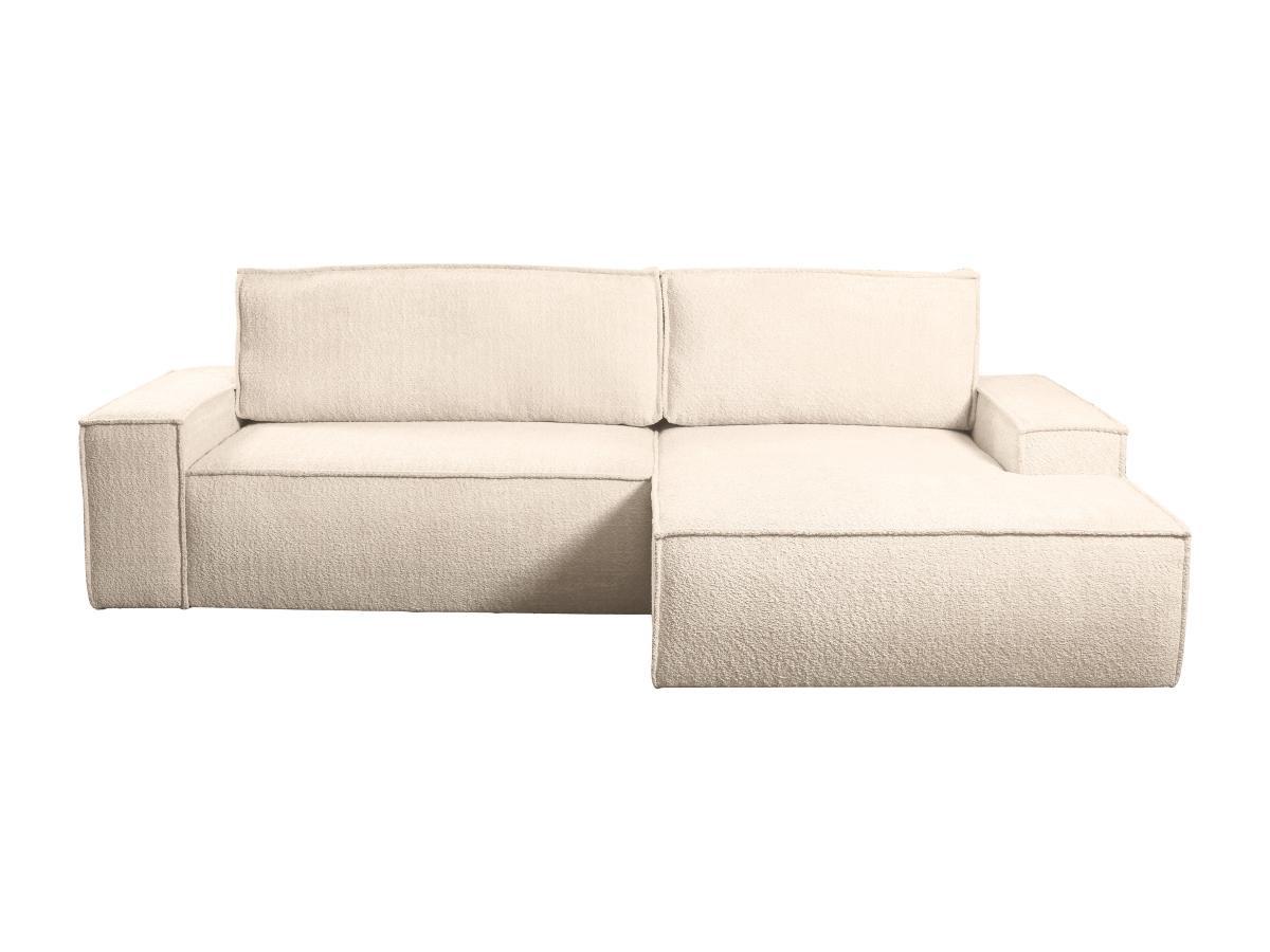 PASCAL MORABITO Canapé d'angle conible en tissu bouclette AMELIA de PASCAL MORABITO Angle droit  