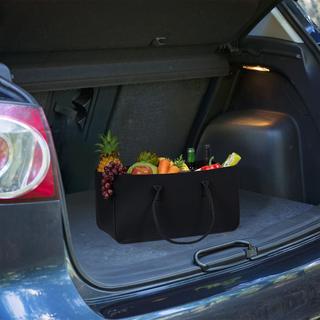 B2X Schwarze Kaminholztasche aus Filz mit Motiv  