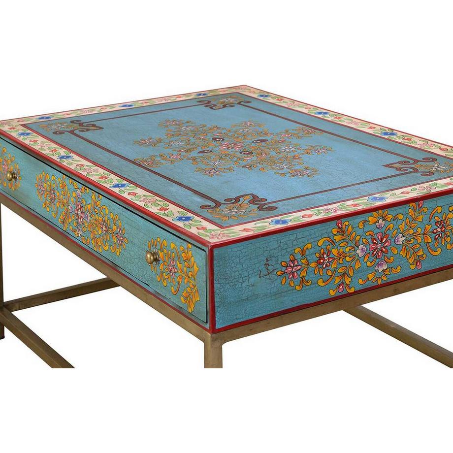 mutoni Table basse Marita mangue or multicolore 90x60  