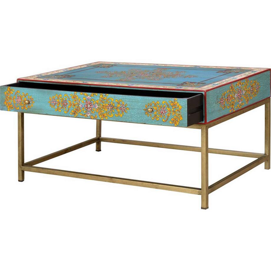 mutoni Table basse Marita mangue or multicolore 90x60  