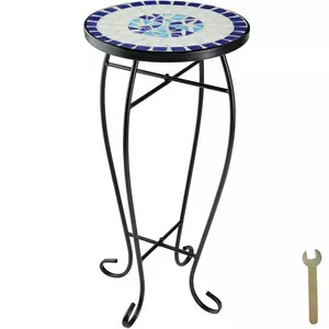 Tavolino da balcone sgabello portafiori decorato a mosaico 30 x 30 x 61,5 cm