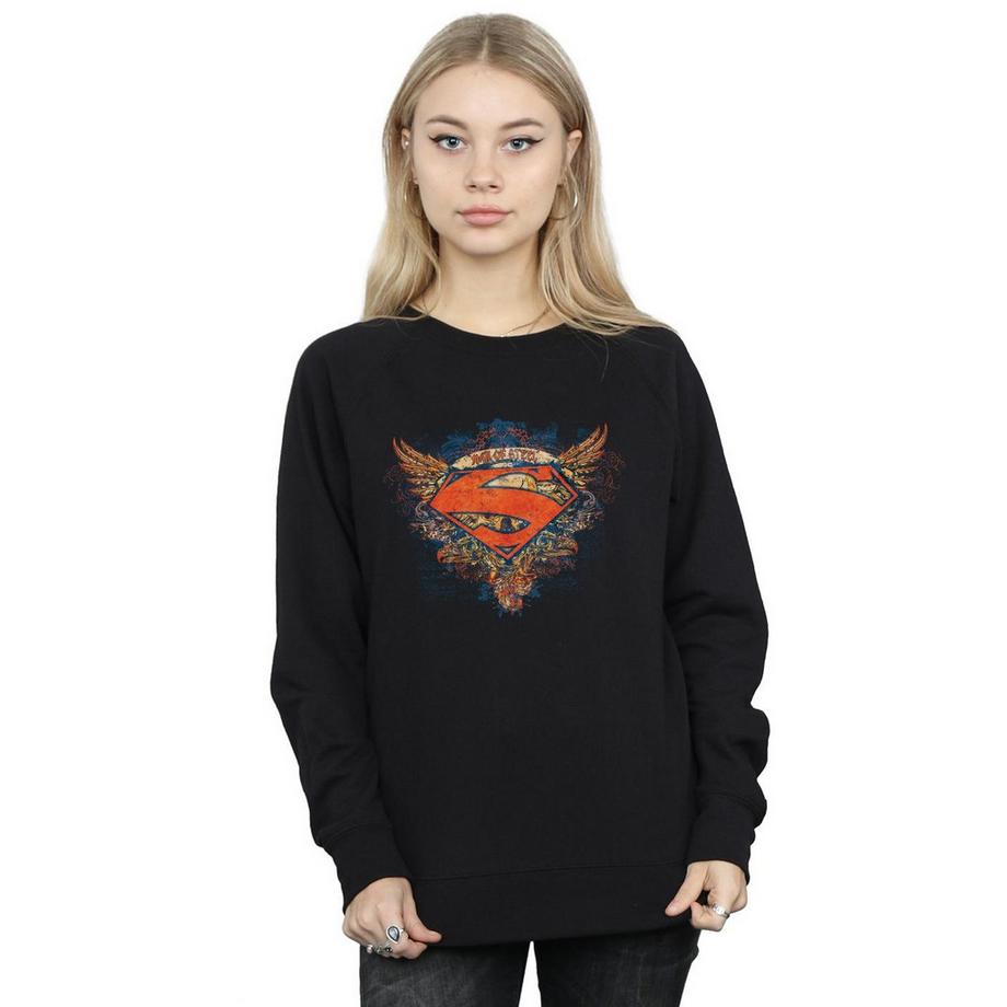 DC COMICS Superman Distressed Logo Sweatshirt  