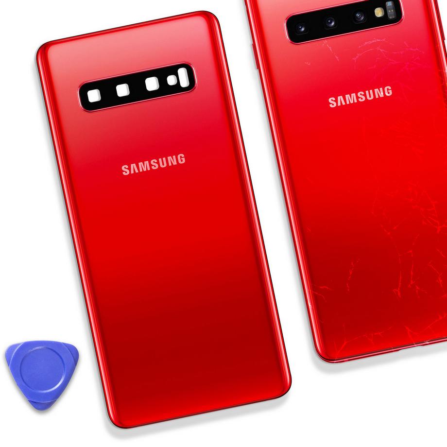 SAMSUNG  Vitre arrière Original Samsung S10 Rouge 