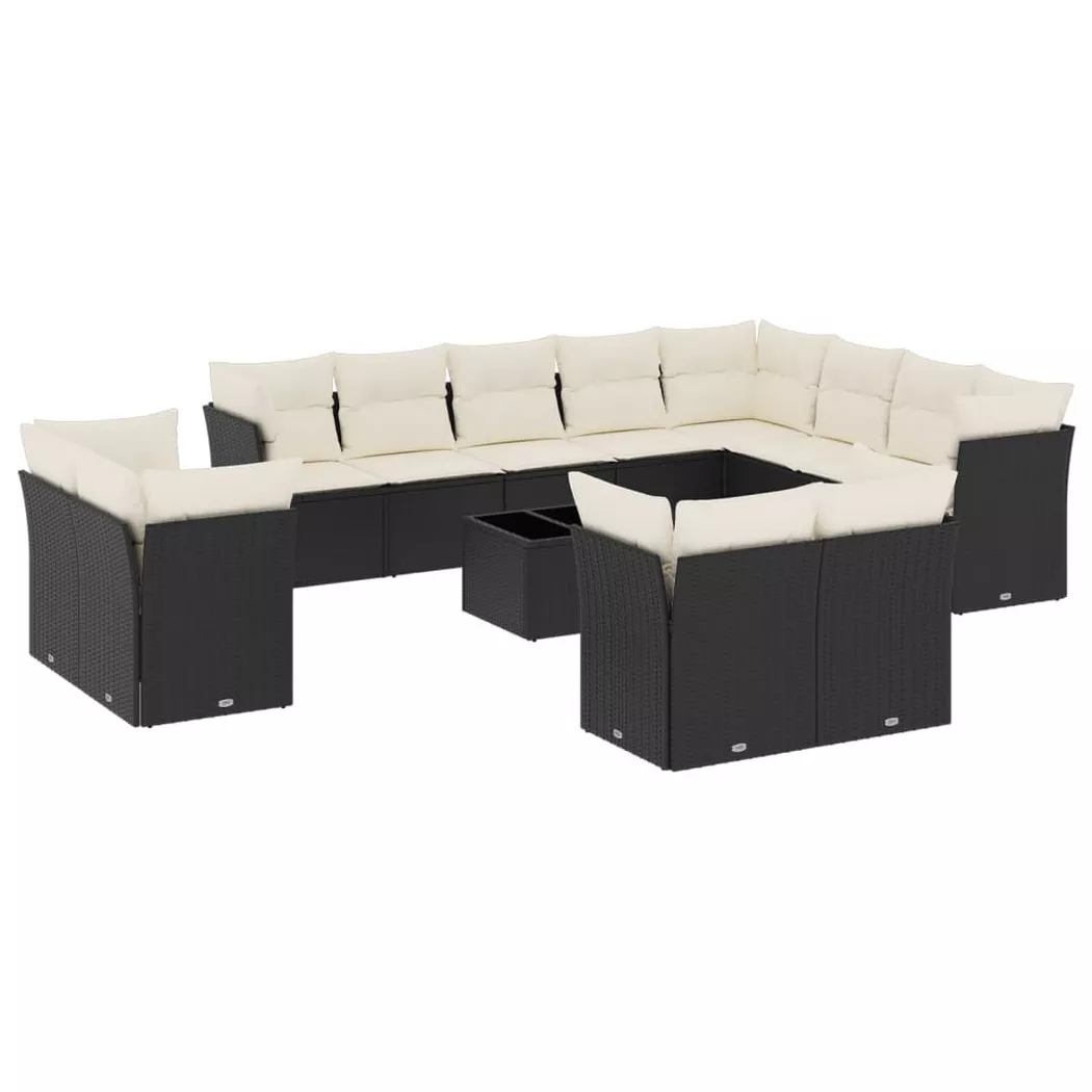 VidaXL - Garten sofagarnitur poly-rattan, One Size, Schwarz