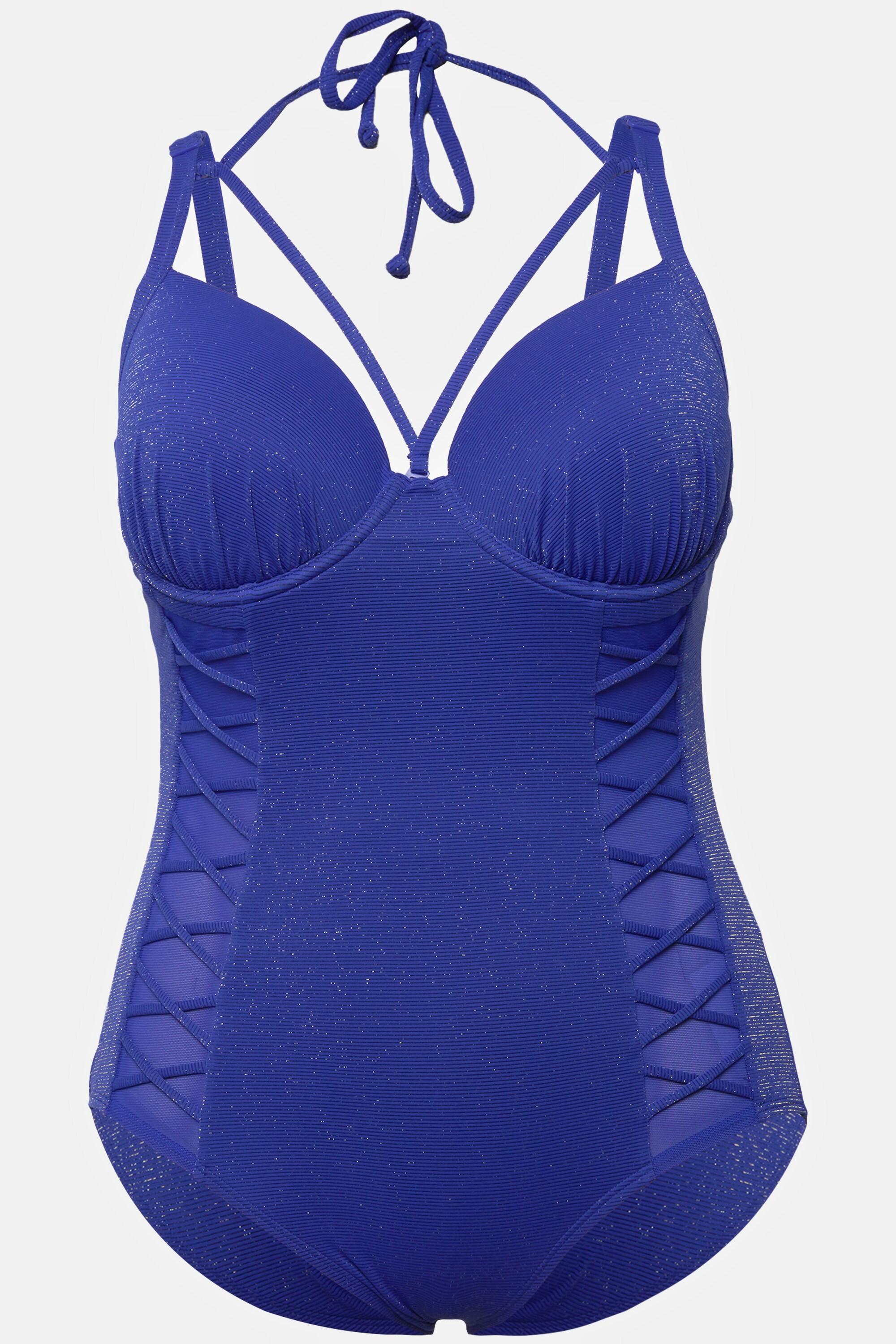 Ulla Popken Maillot de bain Bonnets souples à armatures Paillettes Rubans fantaisie Recyclé  