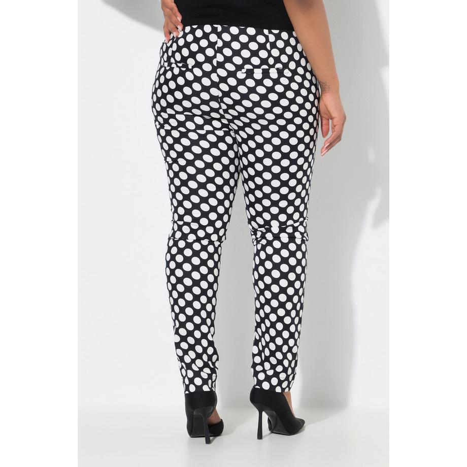 Ulla Popken Pantalon à pois Jambe étroite Taille élastique  