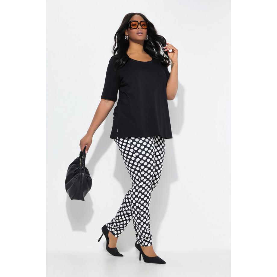 Ulla Popken Pantalon à pois Jambe étroite Taille élastique  