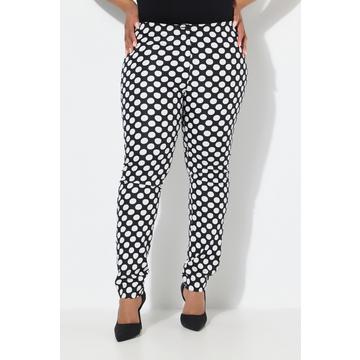 Pantalon à pois. Jambe étroite et taille élastique