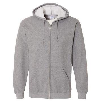 Mélange lourd Adulte Plein Zip Sweat à capuche Top