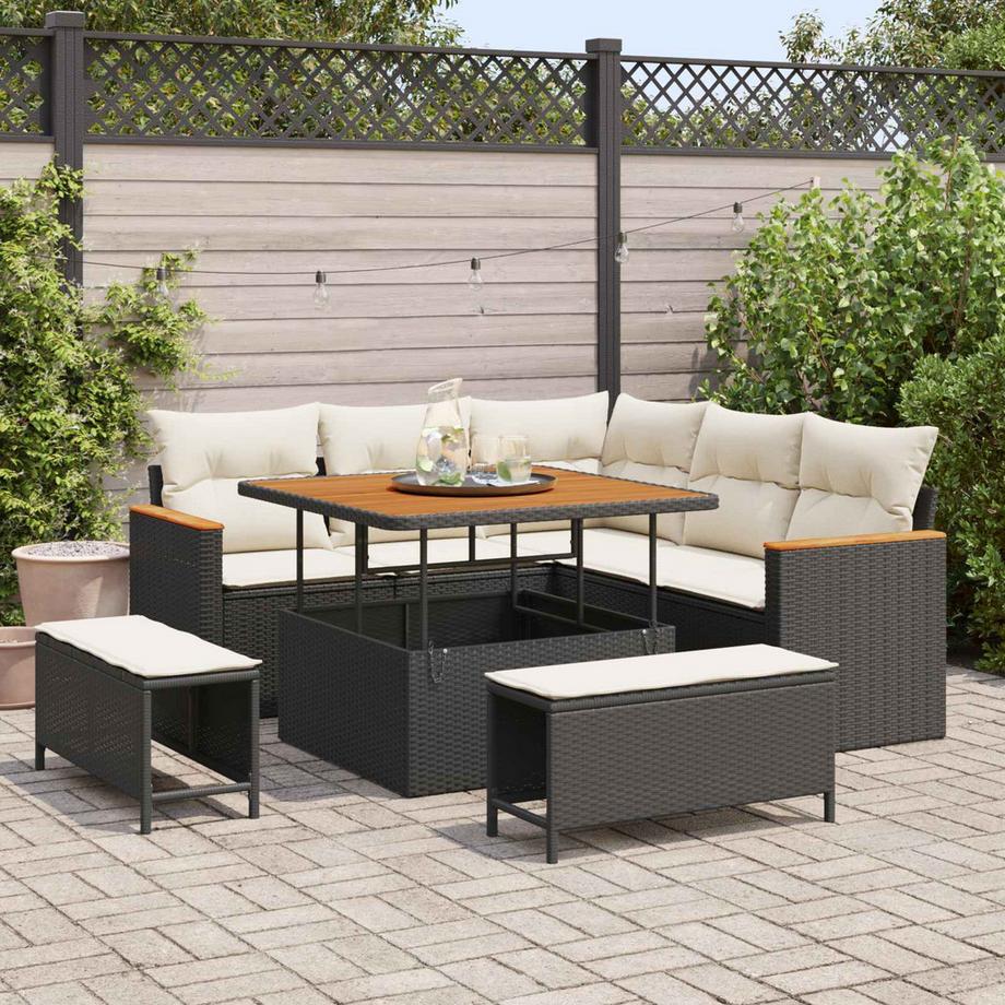 VidaXL Canapé de jardin poly rattan  