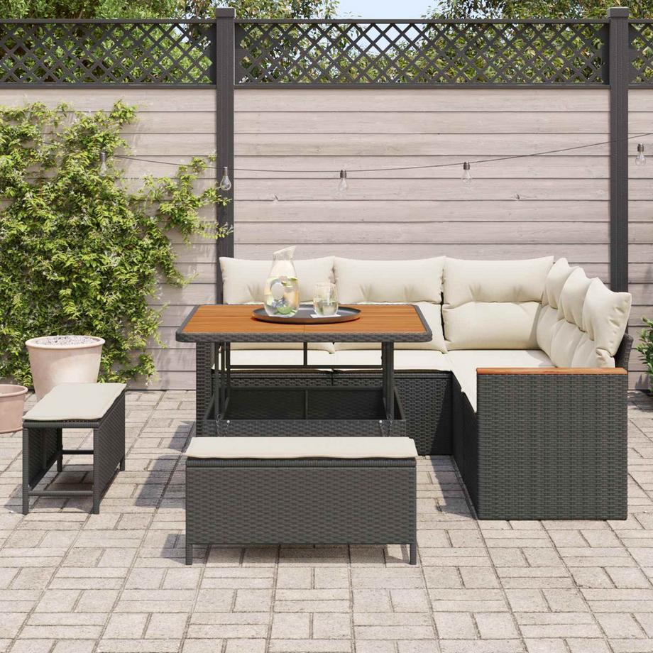 VidaXL Canapé de jardin poly rattan  
