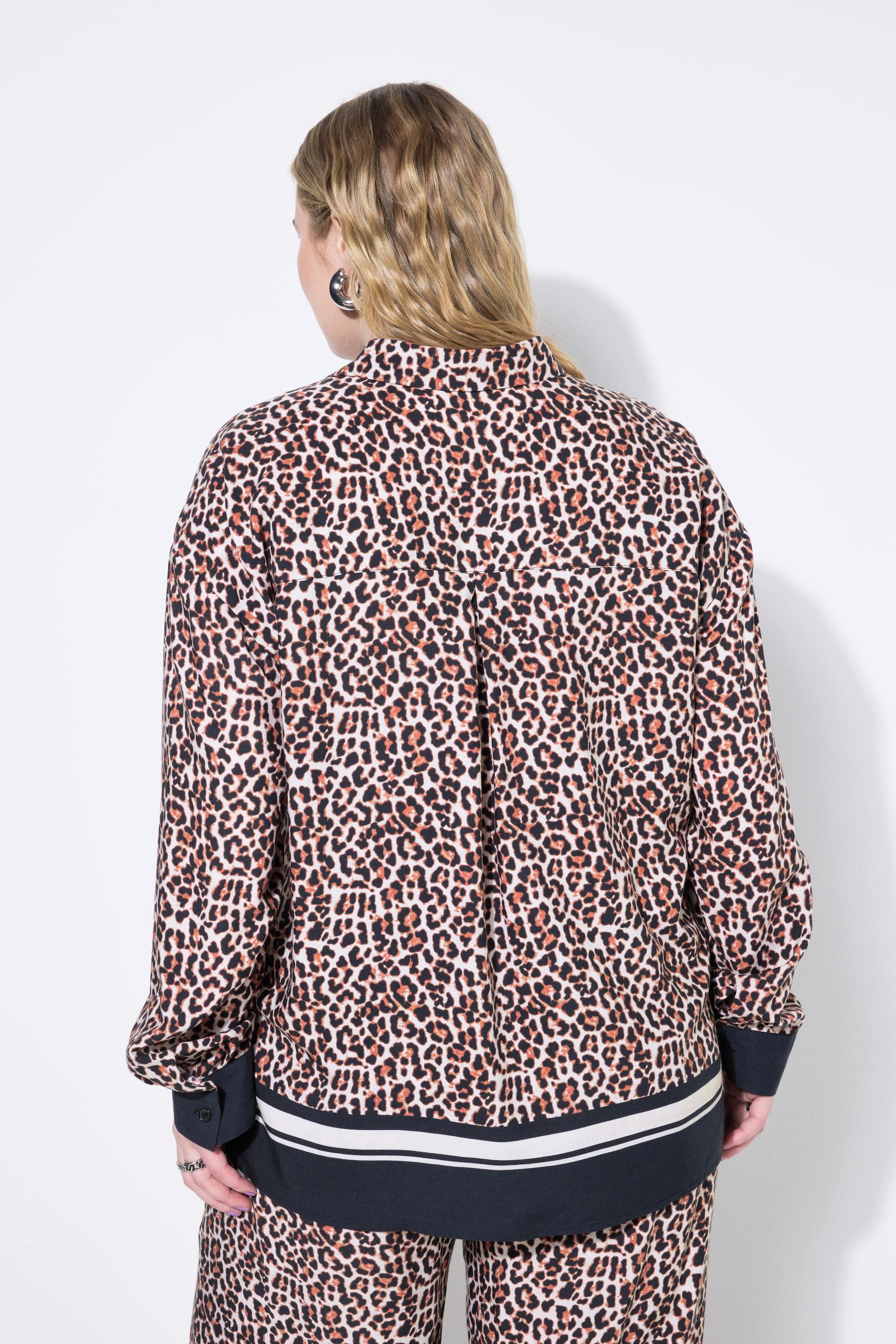 Studio Untold Oversized Hemdbluse Leo Saumbordüre  