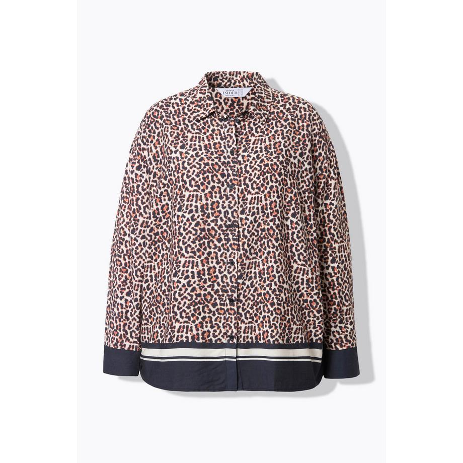 Studio Untold Chemisier Oversize Imprimé Léopard Bordure Ourlet  