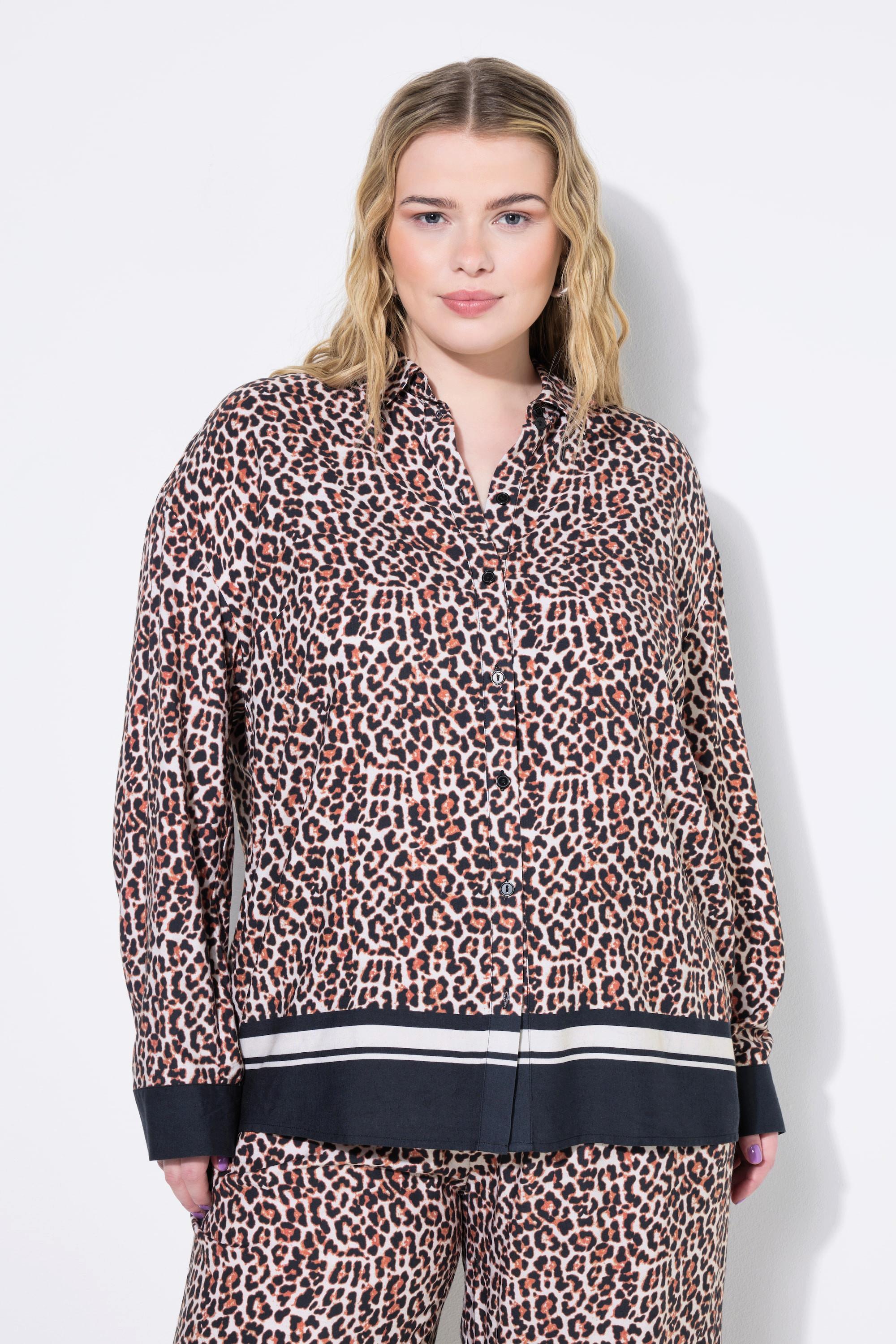 Studio Untold Oversized Hemdbluse Leo Saumbordüre  