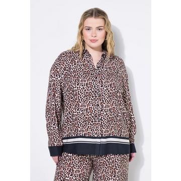 Hemdbluse, oversized, Leo, Saumbordüre