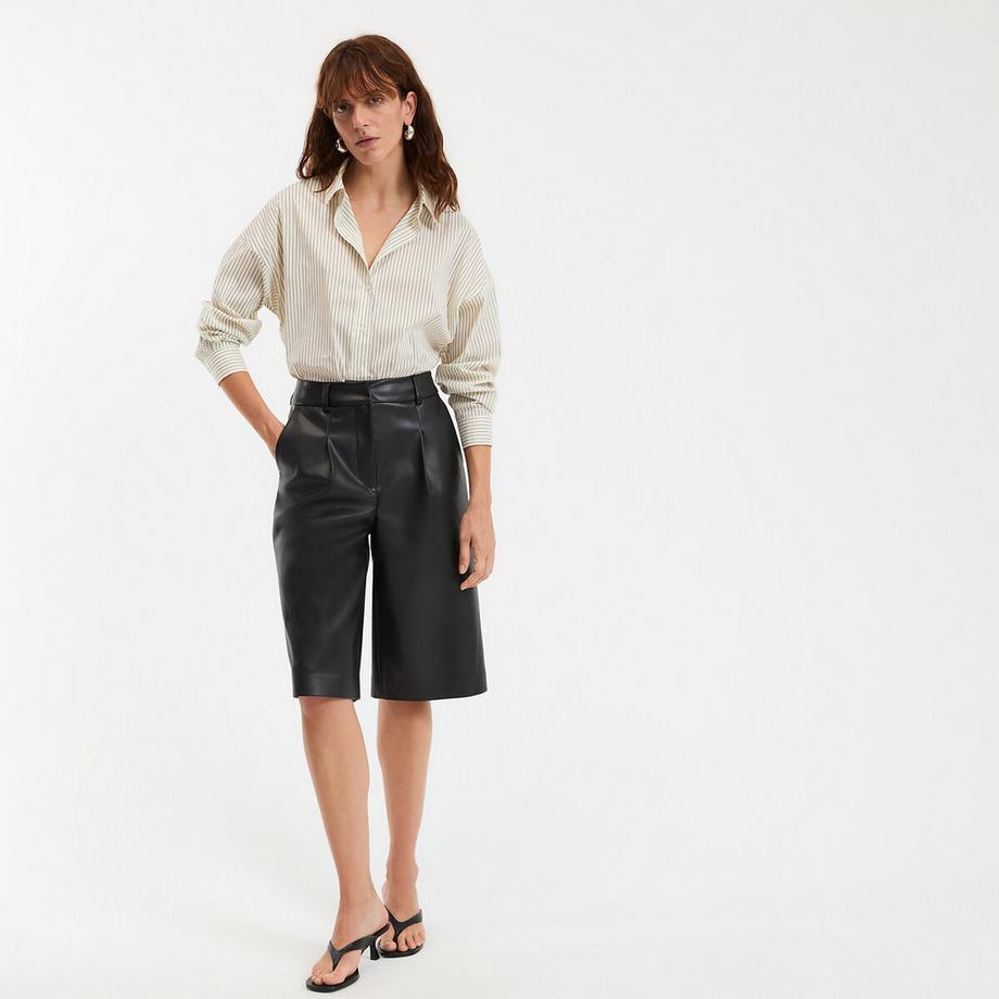 La Redoute Collections Bermuda à Pinces en Simili Cuir  