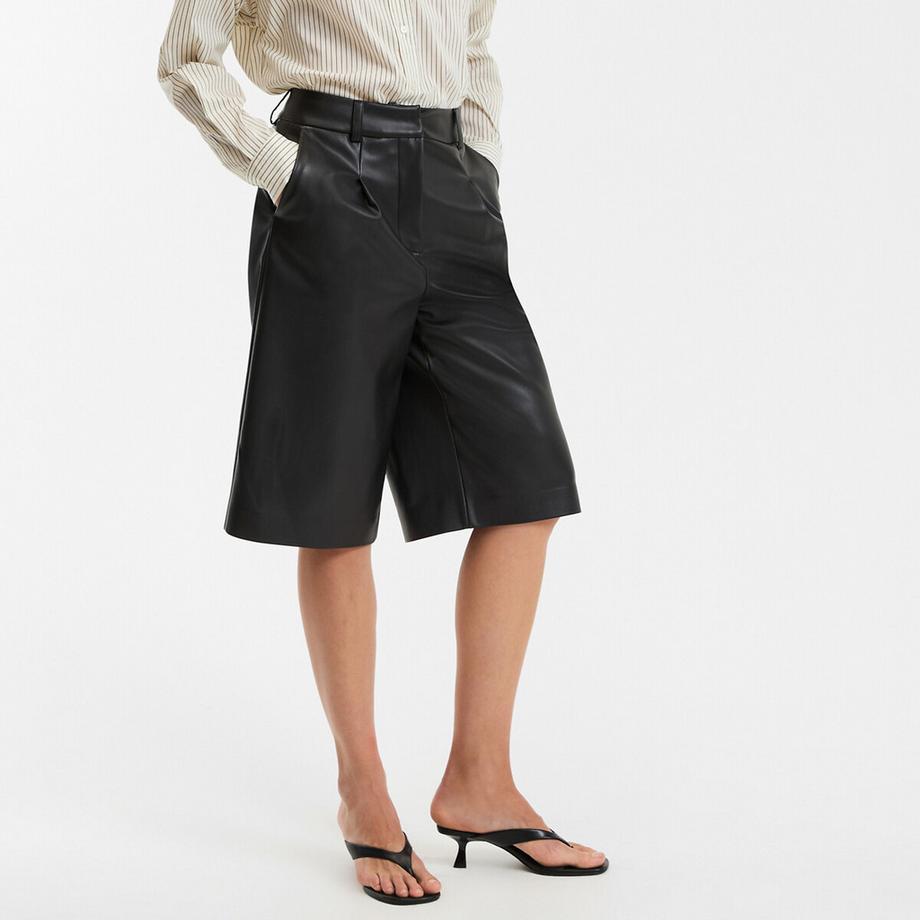 La Redoute Collections Bermuda à Pinces en Simili Cuir  