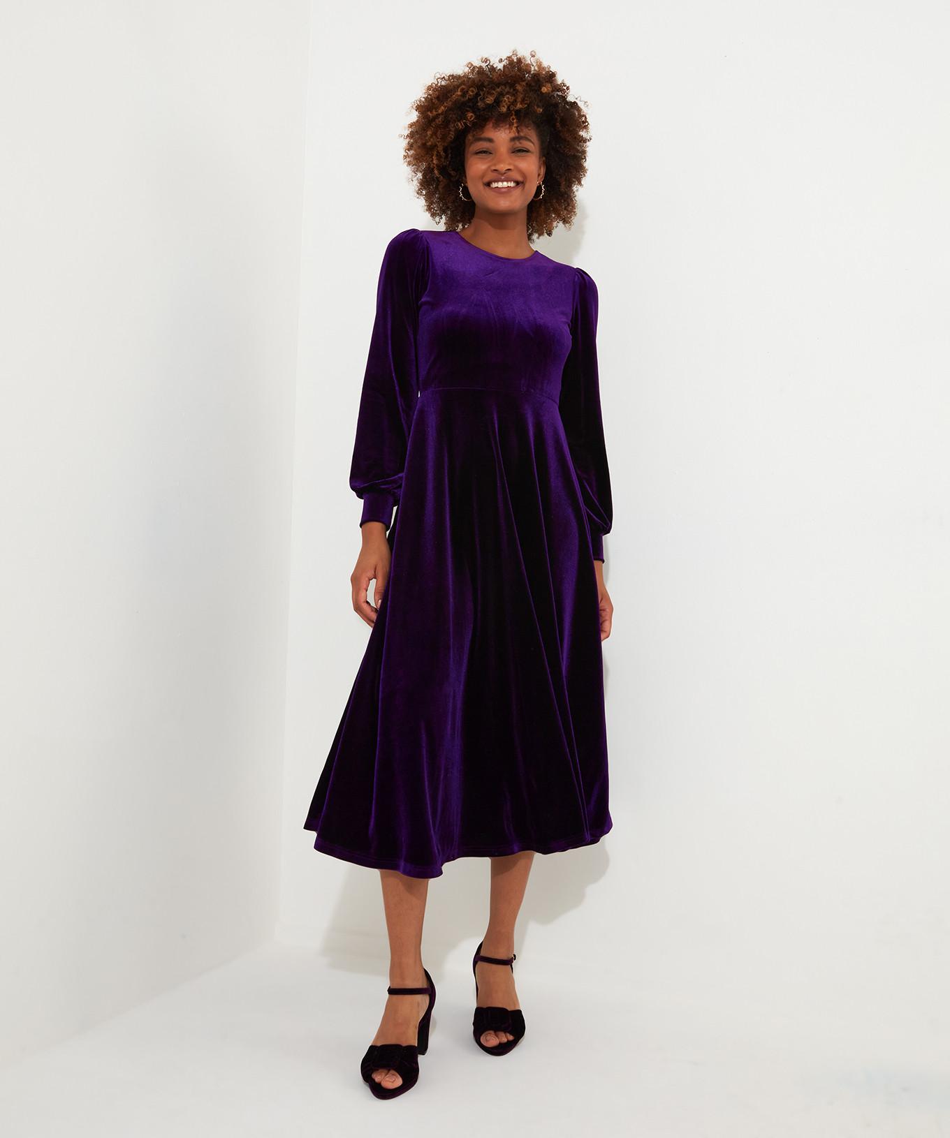 Joe Browns  Robe Midi Velours Manches Longues 