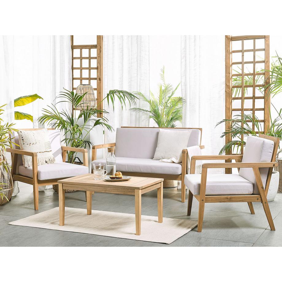 Beliani Lounge Set mit Tisch aus Akazienholz Retro PALLANO  