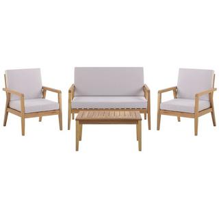 Beliani Set divani con tavolino en Legno d'acacia Retrò PALLANO  