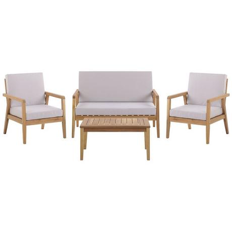 Beliani Ensemble de salon avec table en Acacia Rétro PALLANO  