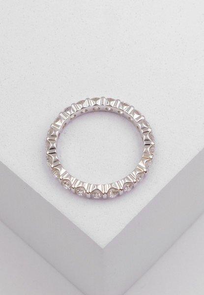 MUAU Schmuck  Mémoire Ring Diamant 1.50ct. Weissgold 750 