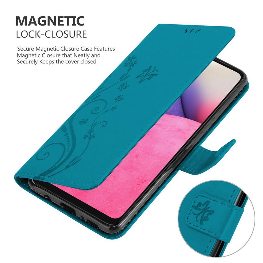 Cadorabo  Hülle für Samsung Galaxy A33 5G Blumen Design Magnetverschluss 