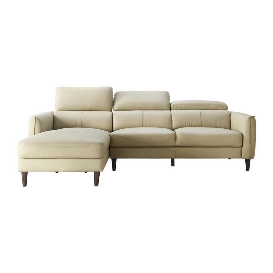Vente-unique Ecksofa - Ecke links - Büffelleder - Beige - SALVI  