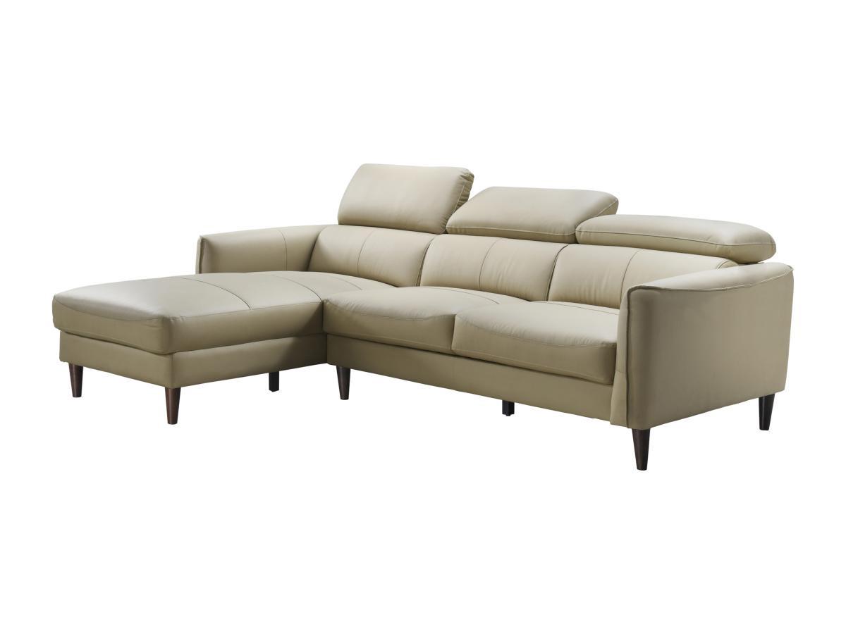 Vente-unique Ecksofa - Ecke links - Büffelleder - Beige - SALVI  