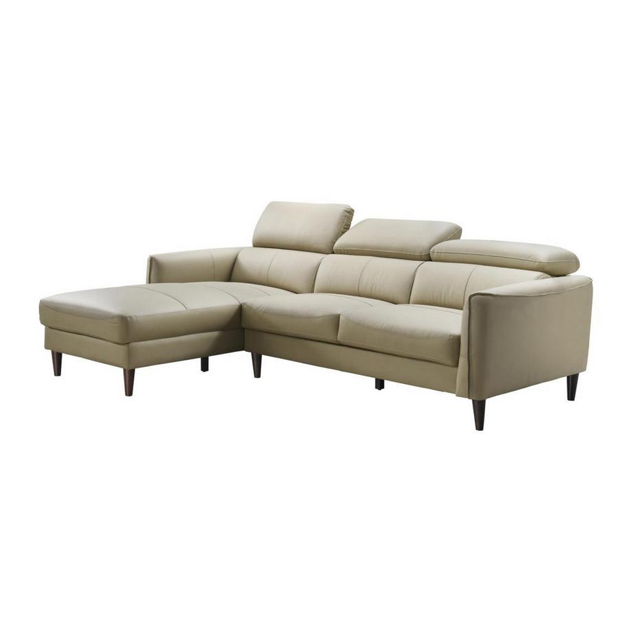 Vente-unique Ecksofa - Ecke links - Büffelleder - Beige - SALVI  
