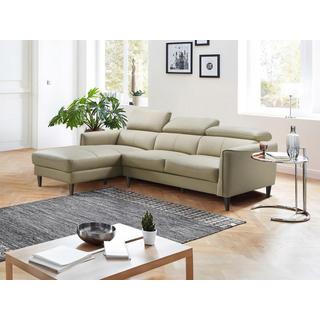 Vente-unique Ecksofa - Ecke links - Büffelleder - Beige - SALVI  