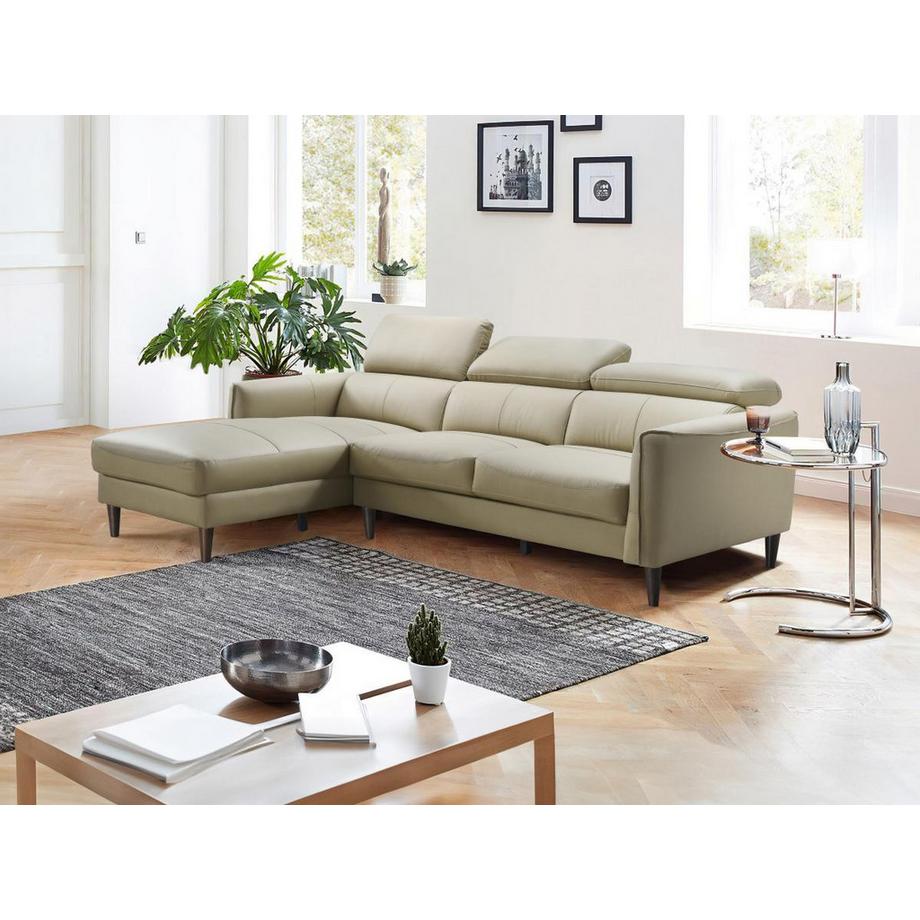 Vente-unique Ecksofa - Ecke links - Büffelleder - Beige - SALVI  