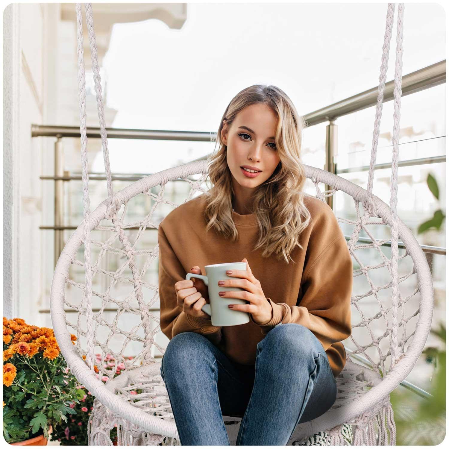 B2X Poltrona da giardino sospesa Altalena BOHO Beige  